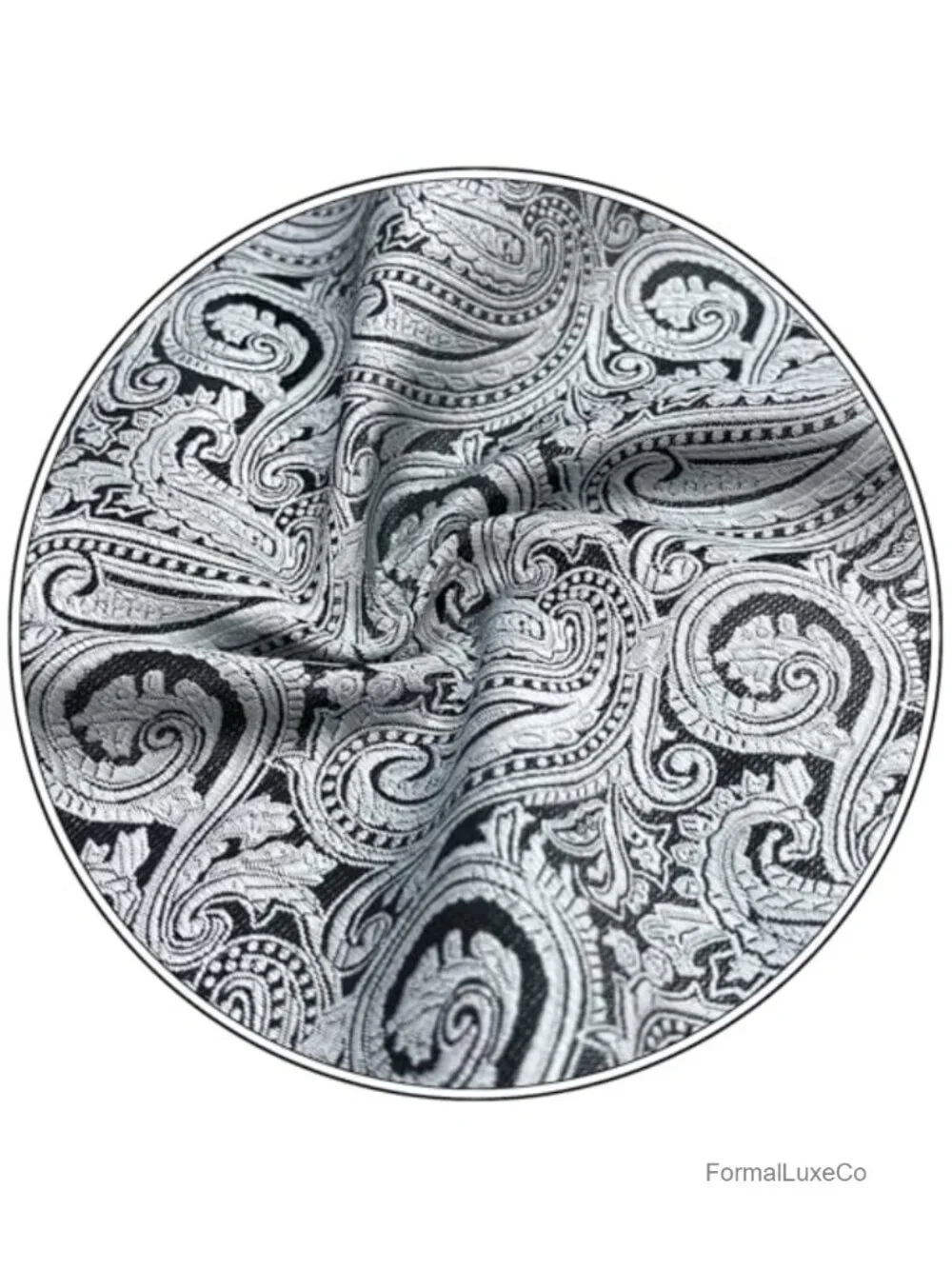 Men's Paisley Pocket Square Silk Blend Jacquard Woven Accessory